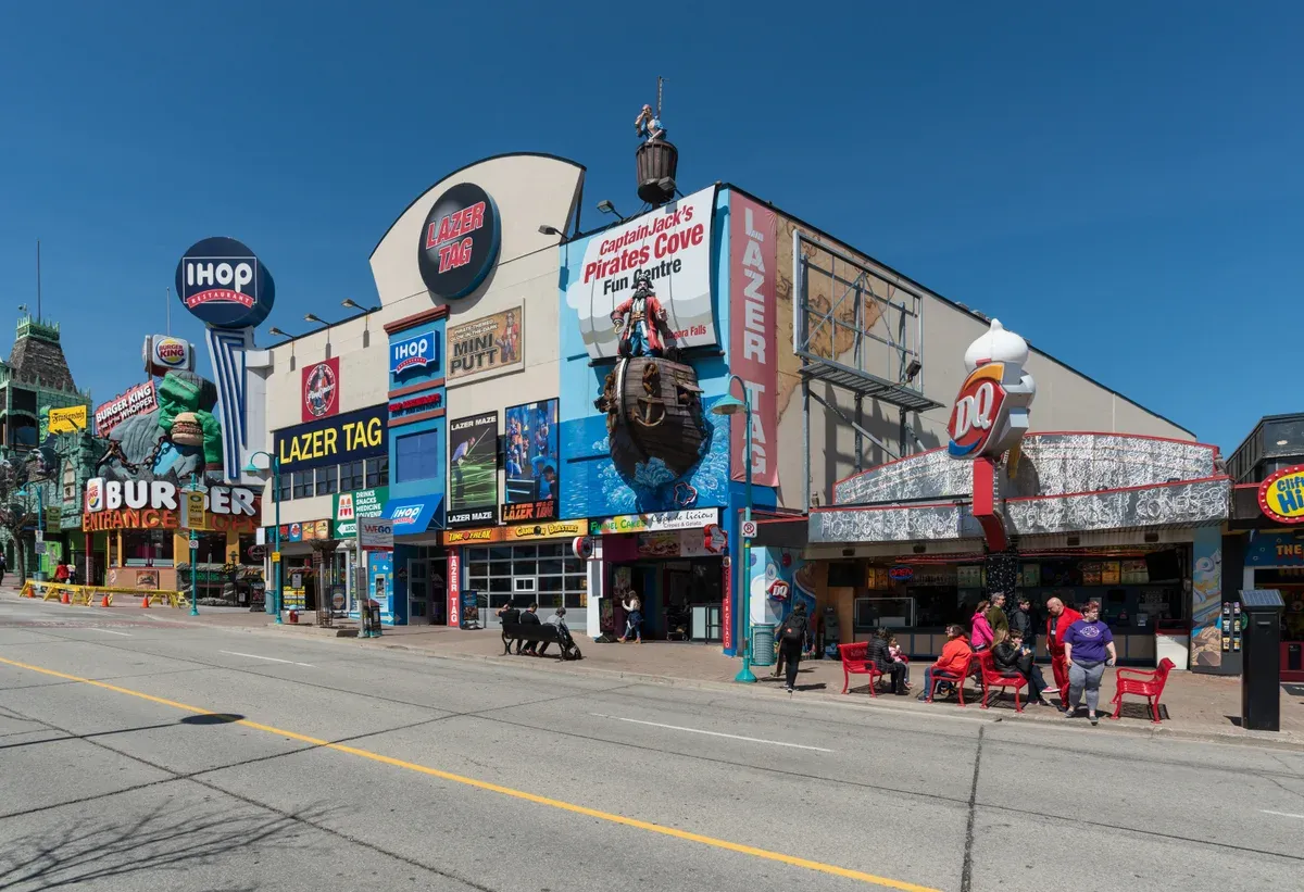 Clifton Hill attractions in Niagara Falls, Ontario, on a Niagara Falls tour from Toronto