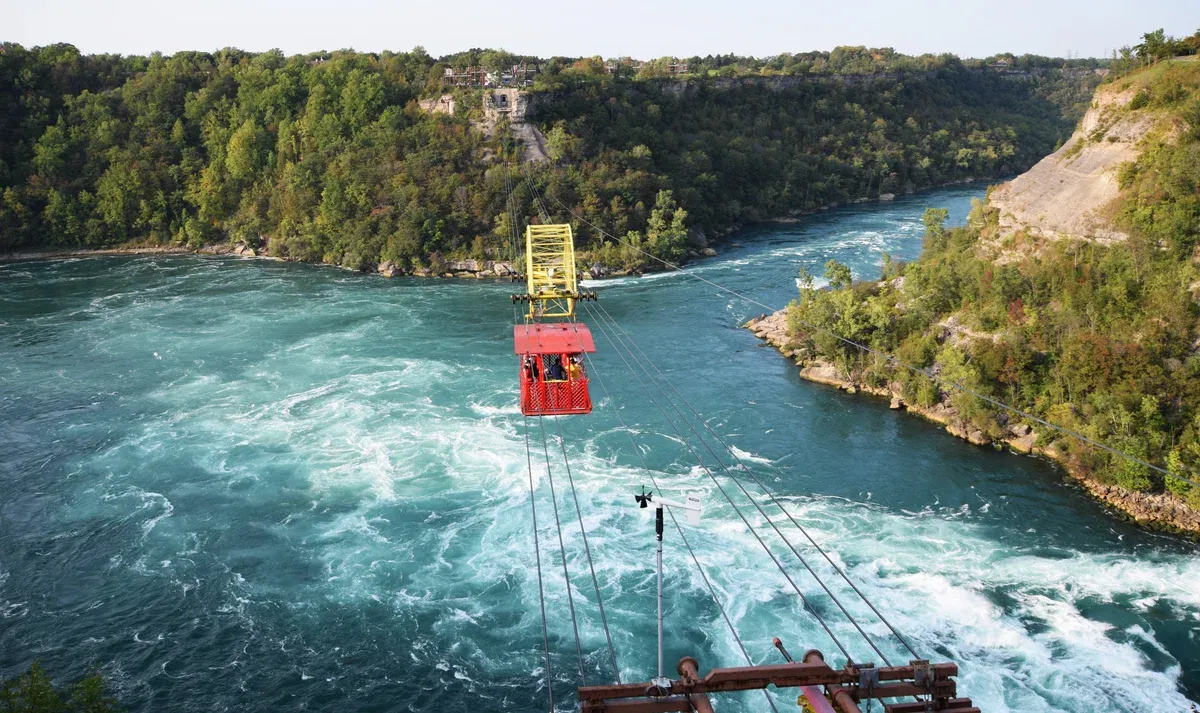 The Whirlpool Aero Car above the Niagara Whirlpool on a Niagara Falls tour from Toronto